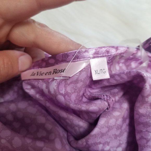 La Vie en Rose 🆕️ Purple Babydoll Satin Chemise XL - Picture 6 of 15